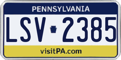 PA license plate LSV2385
