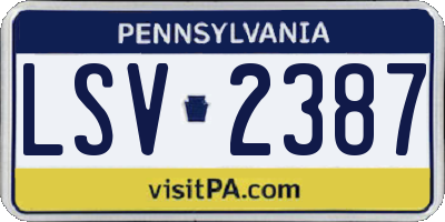 PA license plate LSV2387