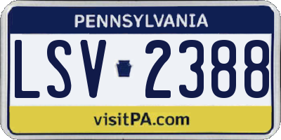 PA license plate LSV2388