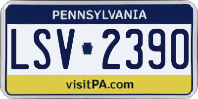 PA license plate LSV2390