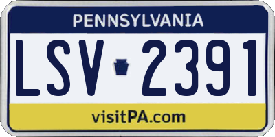 PA license plate LSV2391
