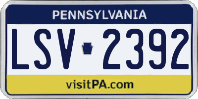 PA license plate LSV2392