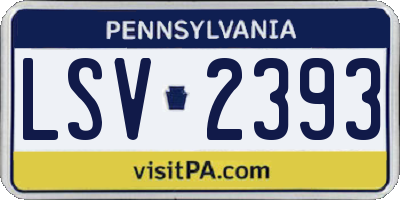 PA license plate LSV2393