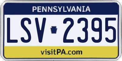 PA license plate LSV2395