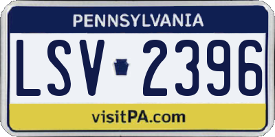 PA license plate LSV2396