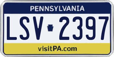 PA license plate LSV2397