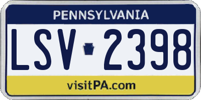 PA license plate LSV2398