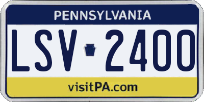 PA license plate LSV2400
