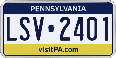 PA license plate LSV2401