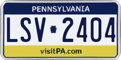 PA license plate LSV2404