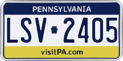 PA license plate LSV2405