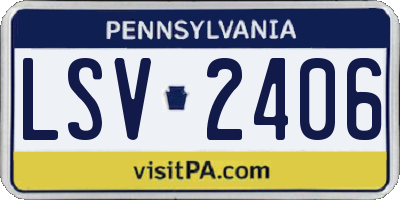 PA license plate LSV2406