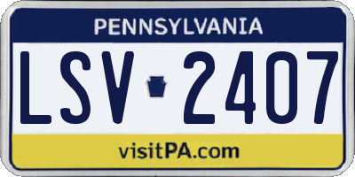 PA license plate LSV2407