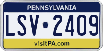 PA license plate LSV2409