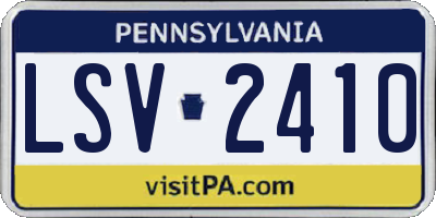 PA license plate LSV2410