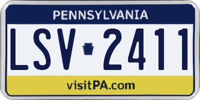 PA license plate LSV2411