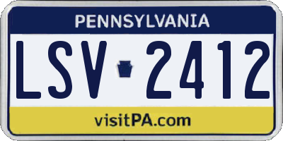 PA license plate LSV2412