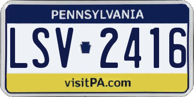 PA license plate LSV2416