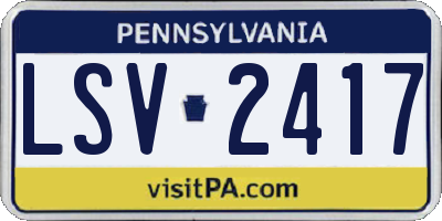 PA license plate LSV2417