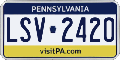 PA license plate LSV2420