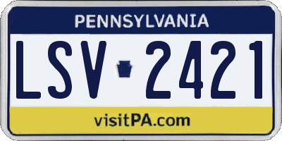 PA license plate LSV2421