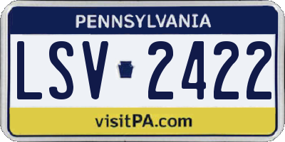 PA license plate LSV2422