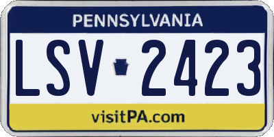 PA license plate LSV2423