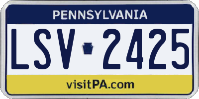 PA license plate LSV2425