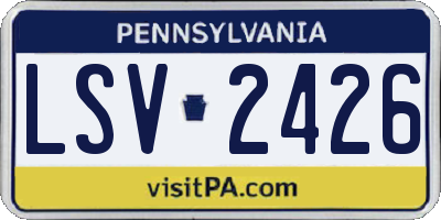 PA license plate LSV2426