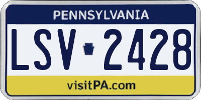 PA license plate LSV2428
