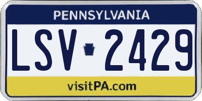 PA license plate LSV2429