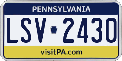 PA license plate LSV2430