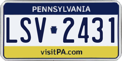 PA license plate LSV2431