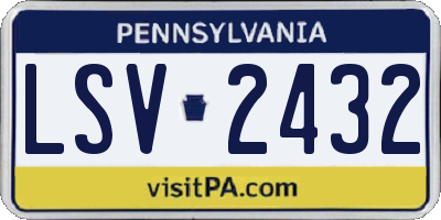 PA license plate LSV2432