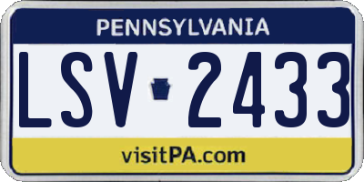 PA license plate LSV2433