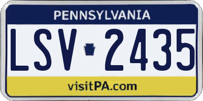 PA license plate LSV2435