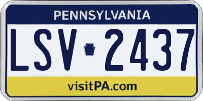 PA license plate LSV2437