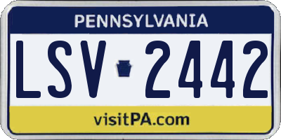 PA license plate LSV2442