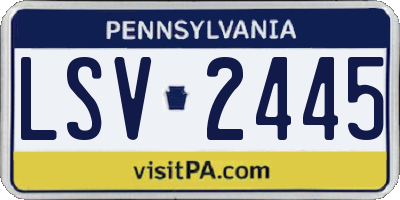 PA license plate LSV2445