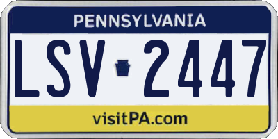 PA license plate LSV2447
