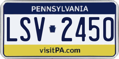 PA license plate LSV2450
