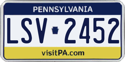 PA license plate LSV2452