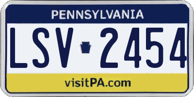 PA license plate LSV2454