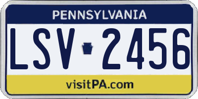 PA license plate LSV2456