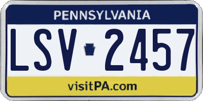 PA license plate LSV2457