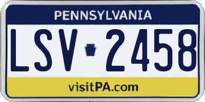 PA license plate LSV2458