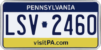 PA license plate LSV2460