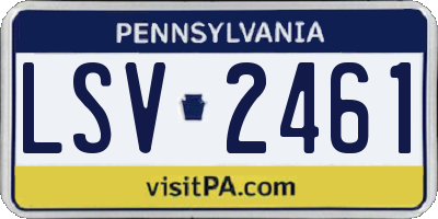 PA license plate LSV2461