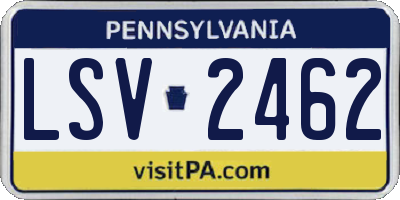 PA license plate LSV2462