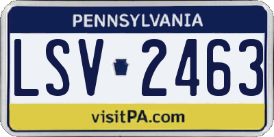 PA license plate LSV2463